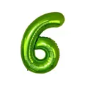 Giant 40-inch grass green number 6 foil balloon with metallic finish for parties - Number 6 / 40 Inch / Fruit Green