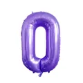 Number 0 purple aluminum foil balloon 40 inch with metallic finish for birthday party - Number 0 / 40 Inch / Purple