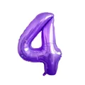 40-inch purple number 4 aluminum foil balloon with metallic finish for parties - Number 4 / 40 Inch / Purple