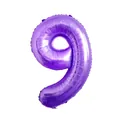 Metallic purple 40-inch number 9 foil balloon for birthday party decorations - Number 9 / 40 Inch / Purple