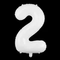 Matte white 40 inch number 2 foil balloon with hanging holes for party decor - Number 2 / 40 Inch / White