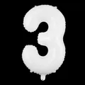 Matte white 40-inch foil balloon in number 3 shape for birthday party decoration - Number 3 / 40 Inch / White