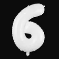 White number 6 aluminum foil balloon for birthday party and anniversary events - Number 6 / 40 Inch / White