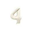 Cream colored number 4 aluminum foil balloon with a soft matte finish for party decor - Number 4 / 40 Inch / Cream