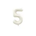 Matte cream white number 5 foil balloon for birthday party decorations 40 inch size - Number 5 / 40 Inch / Cream