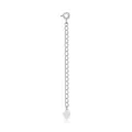 S925 sterling silver necklace extender chain with a polished heart pendant detail - Extension Chain / White Gold