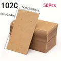 Set of 50 brown kraft paper earring display cards measuring 9x5cm for jewelry display - Large Rectangular Style (102C) / Kraft Color