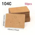50pcs kraft paper earring display card labels measuring 4.5x3.2 cm for jewelry - Small Rectangular Style (104C) / Kraft Color