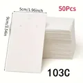50pcs premium white earring display cards with 5x9cm dimensions for small business - Large Rectangular Style (103C)