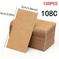 Set of 100 kraft paper earring display cards with hanging holes, measuring 9x5cm - Large Rectangular Style (108C)