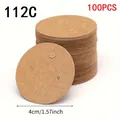 4cm circular kraft paper earring display cards 100pcs set for jewelry retail - Round Style (112C)