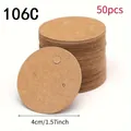 Circular kraft paper earring display card set 50pcs 4cm 1.57inch size for small business - Round Style (106C)