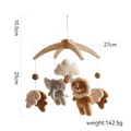 Handmade wooden baby crib mobile featuring soft plush elephant and lion hanging toys - Crystal Velvet Elephant