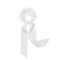 Elegant 2-meter pure white solid color silk scarf ribbon for hair or bag accessories - 100*5cm / Pure White