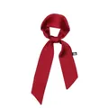 2-meter long elegant dark red solid color satin silk skinny scarf for hair or neck - 100*5cm / Burgundy