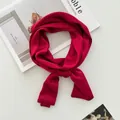 2m long elegant solid red silk scarf French bow ribbon for dress hair bag accessory - 145*14cm / Burgundy