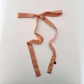 Elegant long peach solid color satin ribbon scarf for hair and bag accessories - 160*3cm / Orange