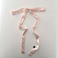 Elegant 2-meter ultra-long light pink satin silk ribbon scarf hair accessory and bag bow - 160*3cm / Apricot Pink
