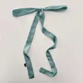 Elegant sage green 2m extra long solid satin silk-like ribbon scarf for hair and bags - 160*3cm / Light Green