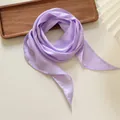Elegant 2m long lavender purple solid silk scarf ribbon for neck and handbags - 140*14cm / Single Layer Purple