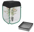 Foldable 360-degree transparent butterfly cage with mesh habitat and a base tray - With Tray and Mesh Cover / 40x40x60 (With Tray, Mesh Cover) / Green