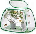 Portable foldable 360-degree transparent insect cage for butterfly observation study - Trapezoid Design / Trapezoid Design Butterfly Cage / Green