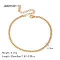 Elegant minimalist 18K gold plated curb chain anklet with 20+5cm adjustable length - Cuban Chain Style (JDA201001-1)