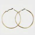 Stylish golden oversized hoop earrings crafted from high-quality 304 titanium steel material. - Gold 2*30mm Outer Diameter Solid