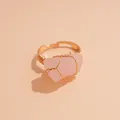 Exquisite handmade rose quartz raw stone wire wrapped ring with adjustable gold band - Pink Raw Stone / Gold