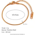 Bracciale a catena S in acciaio inossidabile placcato oro 18K con estensore - Bracciale in Oro da 1.8mm (15+5cm)