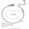 Bracciale a catena con maglie a S in acciaio inossidabile argento, 15+5 cm - Bracciale in Argento da 1.8mm (15+5cm)
