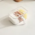 Elegant white 3-compartment seasoning box with spoons made of PET and PP material - Divided Seasoning Box / Elegant White