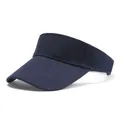 Elegant navy blue cotton visor equestrian hat with vintage French style for women - Navy Blue