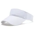 Visière de soleil blanche en coton de qualité supérieure au style équestre élégant pour femme - Blanc