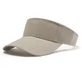 Premium cotton sun visor hat in beige, retro French equestrian style for women - Dark Khaki