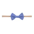 Soft nylon baby headband featuring a blue fabric bow for newborns and toddlers - 蓝色牛仔纹理布艺款(40)