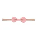 Soft pink faux leather bow headband for infants with a stretchy nude nylon band - 粉色仿皮蝴蝶结款(37)