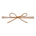 Comfortable and elastic nylon baby headband featuring a slender brown cord bow design - 棕色细小皮绳蝴蝶结款(50)