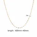 18K gold plated lip link chain necklace, 2mm width, adjustable length - Lip Chain (TN3012) / 3mm/400mm+40mm