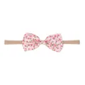 Soft nylon baby headband featuring a delicate pink floral fabric bow for infants and toddlers - 粉色碎花布艺蝴蝶结款(22)
