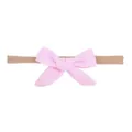Comfortable soft nylon baby headband featuring a light pink fabric bow for toddlers - 淡粉色布艺蝴蝶结款(13)