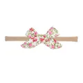 Soft nylon baby headband featuring a beautiful floral pattern bow for cute children - 粉绿碎花蝴蝶结款(52)