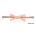 Soft nylon baby headband featuring a peach-colored double layer ribbon bow detail - 橘粉色双层蝴蝶结款(29)