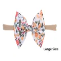 Elastic nylon baby headband with a large vibrant floral print bow design for kids - 大号碎花布艺蝴蝶结款(30)
