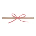 Comfortable soft nylon baby headband with a charming pink fabric bow for infants - 粉红色细绳蝴蝶结款(32)