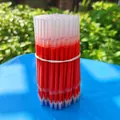 Bundle of red gel pen refills with ST needle tip for smooth writing and exam use - Refill-Red Ink Transparent Barrel / Single Piece