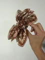 Elegant brown paisley pattern bow hair claw clip with a stylish double-sided design - Coffee Paisley