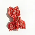Stylish red paisley print fabric bow hair claw clip for summer vacation hairstyling - Large Red Paisley