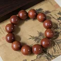 Handcrafted smooth Argentina green sandalwood mala bead bracelet for men, ethnic style - 12mm*17 Beads / Jujube Wood