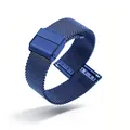Durable blue Milanese mesh stainless steel watch strap with adjustable clasp and pins - 42-22 Watch Connector Pair (No Strap) / Ink Blue